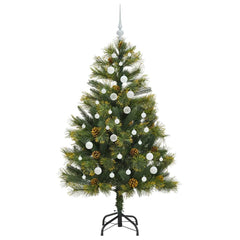 vidaXL Artificial Hinged Christmas Tree with Cones Green 150 cm 4