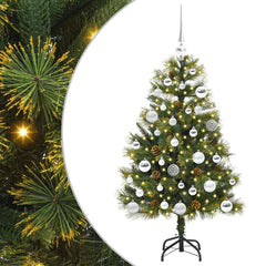 vidaXL Artificial Hinged Christmas Tree with Cones Green 150 cm 2
