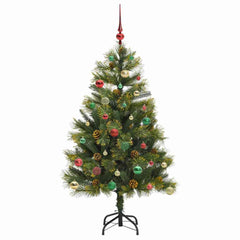vidaXL Artificial Hinged Christmas Tree with Cones Green 150 cm 6