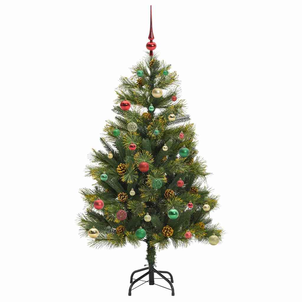 vidaXL Artificial Hinged Christmas Tree with Cones Green 150 cm 6