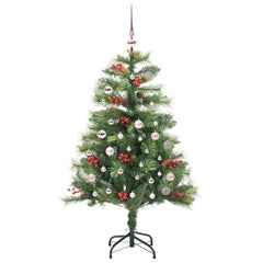 vidaXL Artificial Christmas Tree 150 LEDs Warm White PVC and Metal 4
