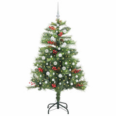 vidaXL Artificial Christmas Tree 150 LEDs Warm White PVC and Metal 3