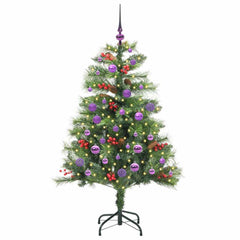 vidaXL Artificial Christmas Tree 150 LEDs Warm White PVC and Metal 3