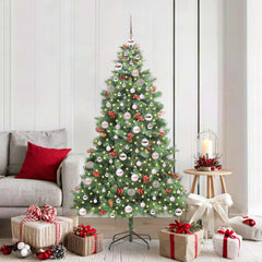 Artificial Christmas Tree 300 LEDs Warm White PVC and Metal 180 cm with LEDs&pink balls