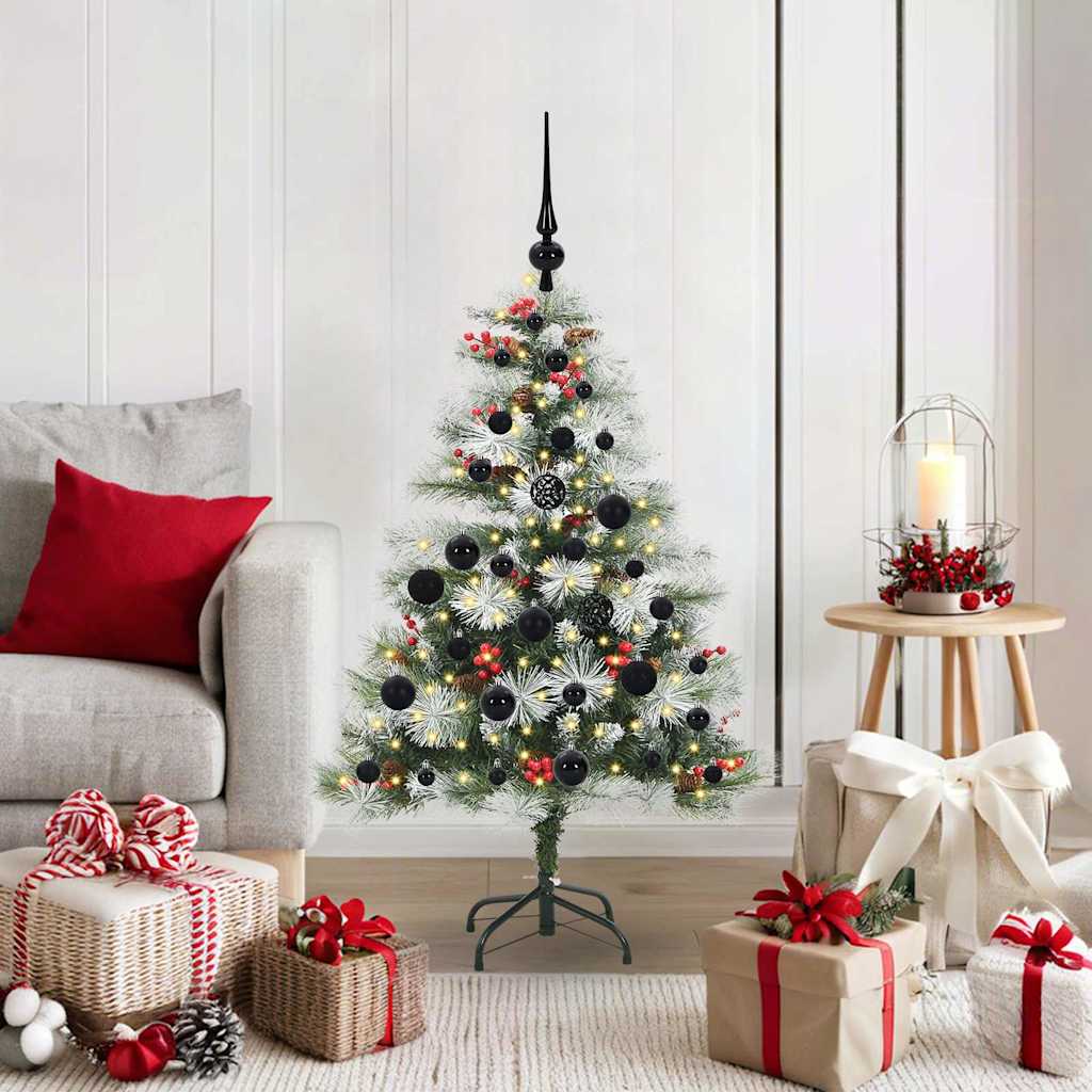 vidaXL Artificial Christmas Tree Green and white 120 cm 1