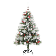 vidaXL Artificial Christmas Tree Green and white 120 cm 4