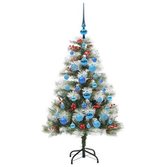 vidaXL Artificial Christmas Tree Green and white 120 cm 4