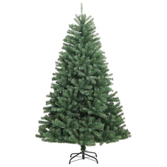 Artificial Hinged Christmas Tree PVC Metal Green LEDs balls