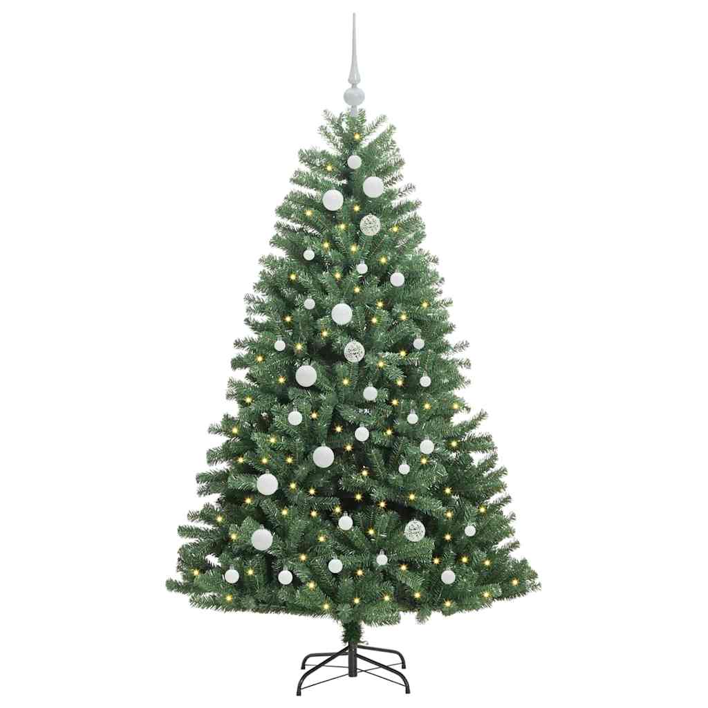 vidaXL Artificial Hinged Christmas Tree Green 150 cm PVC and Metal 3