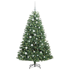 vidaXL Artificial Hinged Christmas Tree Green 150 cm PVC and Metal 3