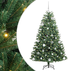 vidaXL Artificial Hinged Christmas Tree Green 150 cm PVC and Metal 2