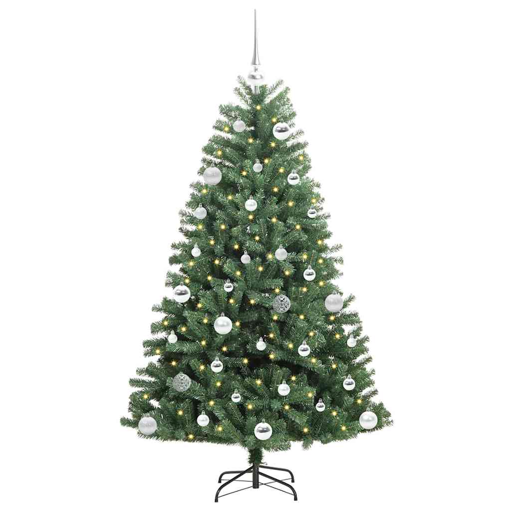 vidaXL Artificial Hinged Christmas Tree Green 150 cm PVC and Metal 3