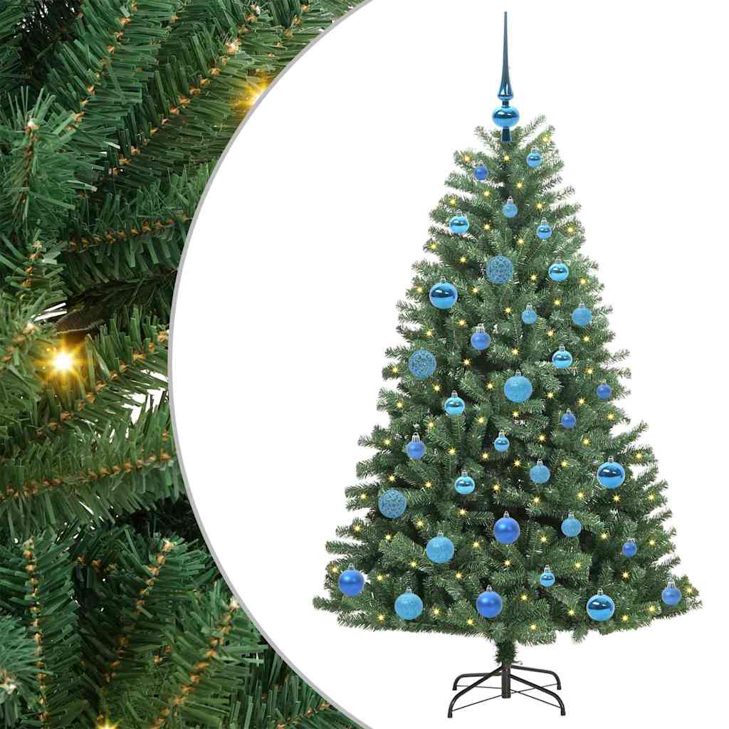 vidaXL Artificial Hinged Christmas Tree Green 150 cm PVC and Metal 2