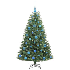 vidaXL Artificial Hinged Christmas Tree Green 150 cm PVC and Metal 3
