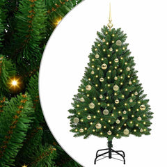 vidaXL Artificial Christmas Tree 150 cm 150 LEDs Warm White Green 2