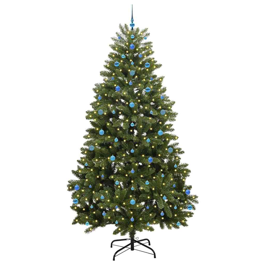 Artificial Christmas Tree 270 cm 300 LEDs Warm White Green Ø 128 x 270 cm with 300 LEDs&blue balls