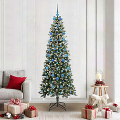 Artificial Christmas Tree Green 210 cm with LEDs &blue balls