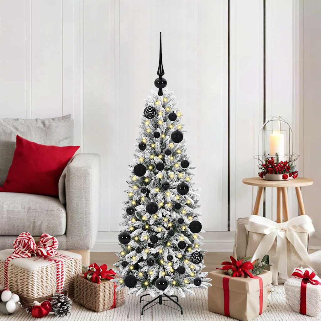 vidaXL Artificial Christmas Tree White Green and White 120 cm