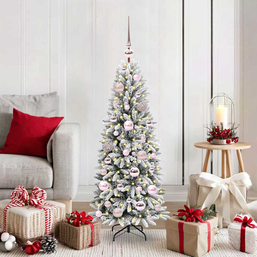 vidaXL Artificial Christmas Tree White Green and White 120 cm