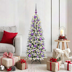 vidaXL Artificial Christmas Tree White Green and White 120 cm