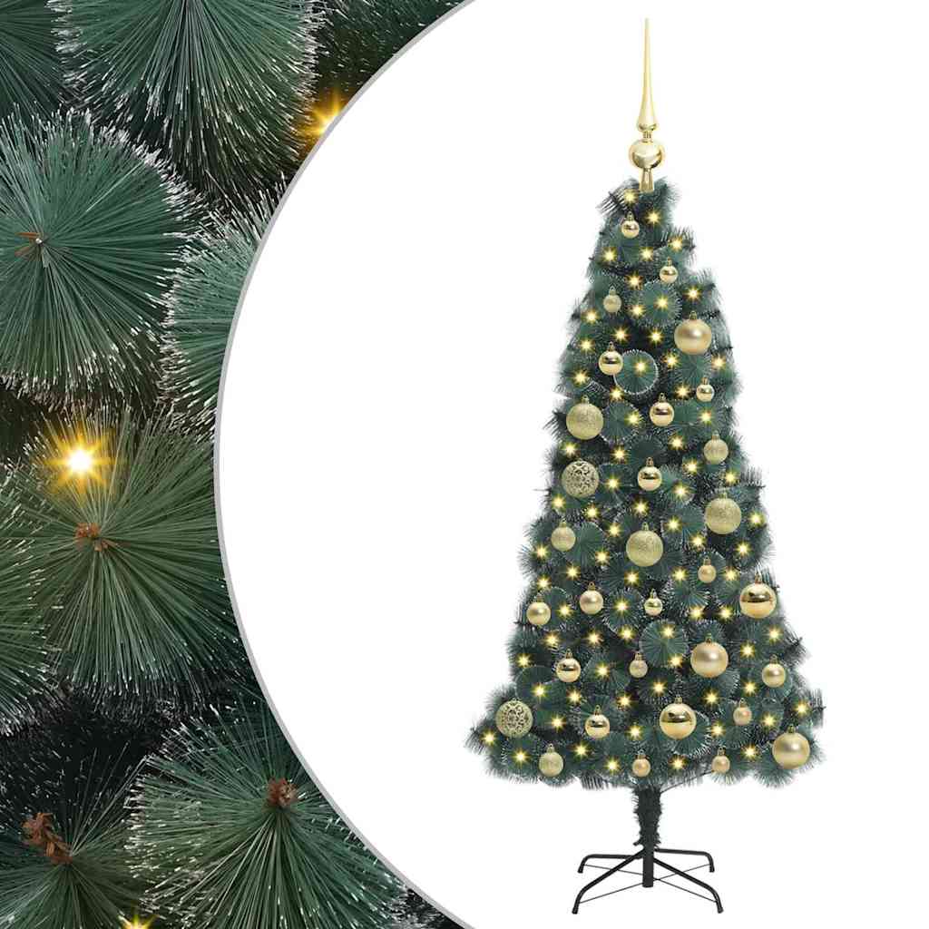 Artificial Pre-lit Christmas Tree with Ball Set Green 120 cm with LEDs &gold balls