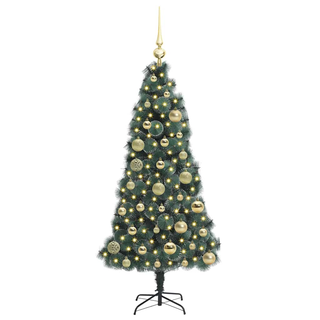 Artificial Pre-lit Christmas Tree with Ball Set Green 120 cm with LEDs &gold balls