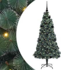 vidaXL Artificial Pre-lit Christmas Tree with Ball Set Green 150 cm 2
