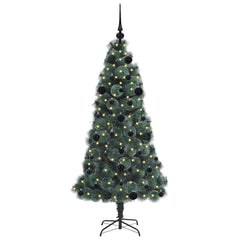 vidaXL Artificial Pre-lit Christmas Tree with Ball Set Green 150 cm 3