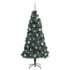 vidaXL Artificial Pre-lit Christmas Tree with Ball Set Green 150 cm 3