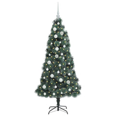 vidaXL Artificial Pre-lit Christmas Tree with Ball Set Green 150 cm 3
