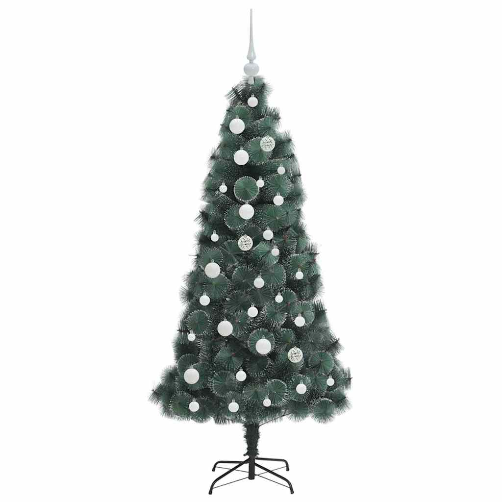 vidaXL Artificial Pre-lit Christmas Tree with Ball Set Green 150 cm 4