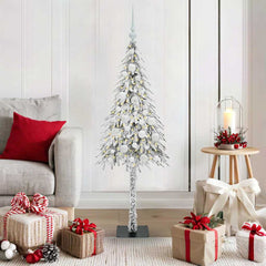 Christmas Tree White PE and Steel 120 cm with leds &white balls