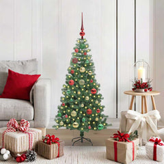 Christmas Tree PVC 120 cm Green with 150 LEDs&multicolour balls