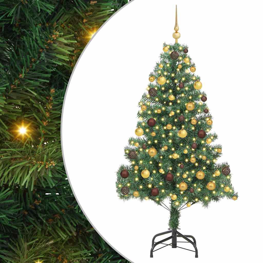 Christmas Tree PVC 180 cm Green with 300 LEDs&gold/bronze balls