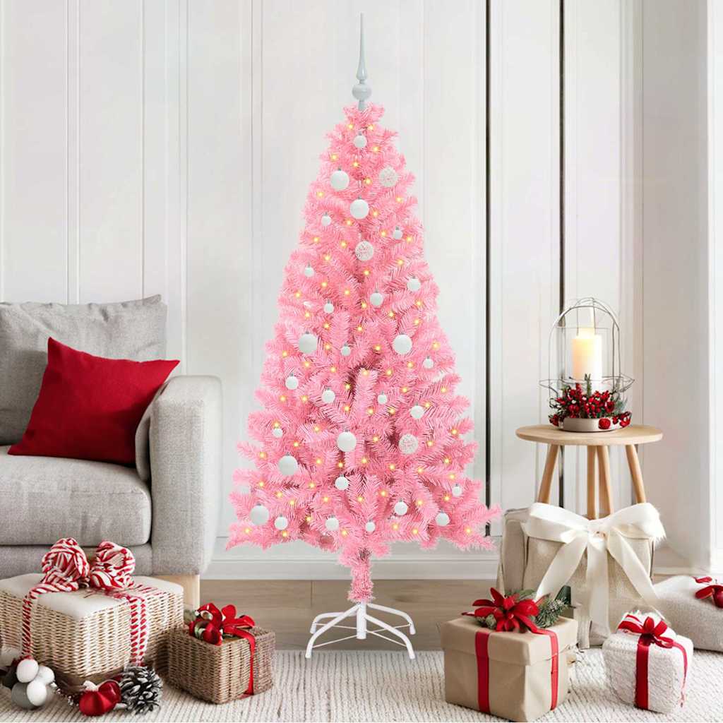 vidaXL Christmas Tree Pink 150 cm PVC 1