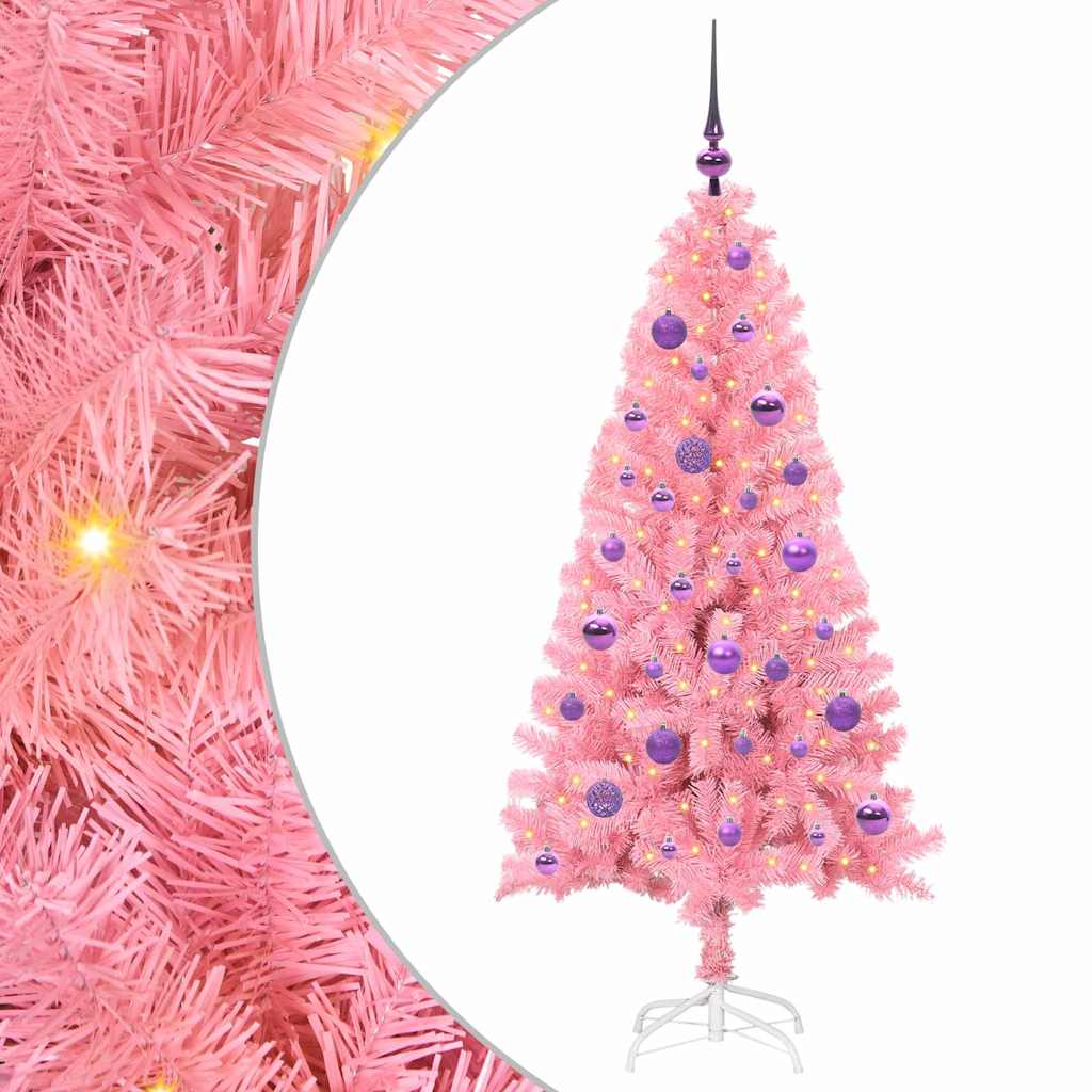 vidaXL Christmas Tree Pink 150 cm PVC 2