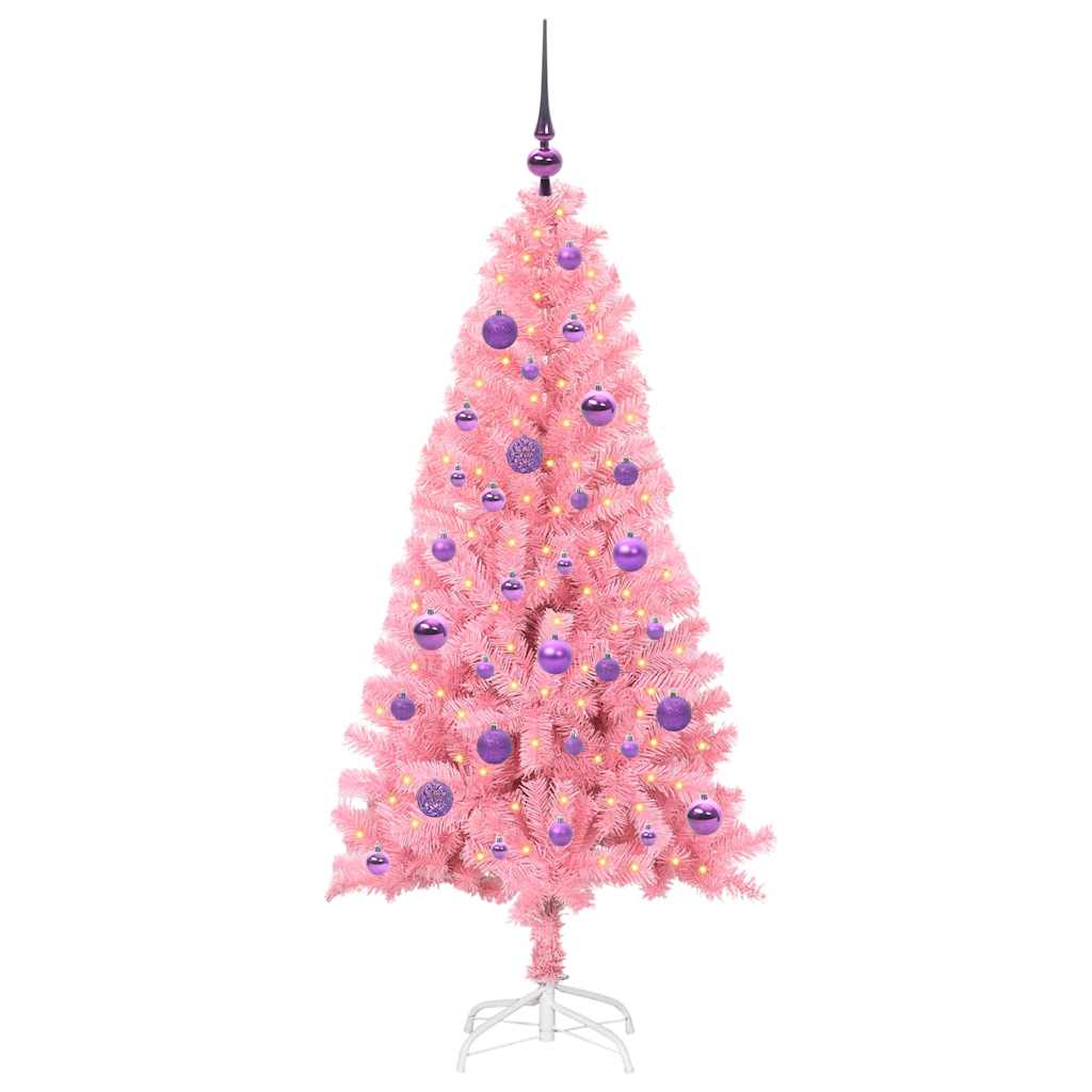 vidaXL Christmas Tree Pink 150 cm PVC 3