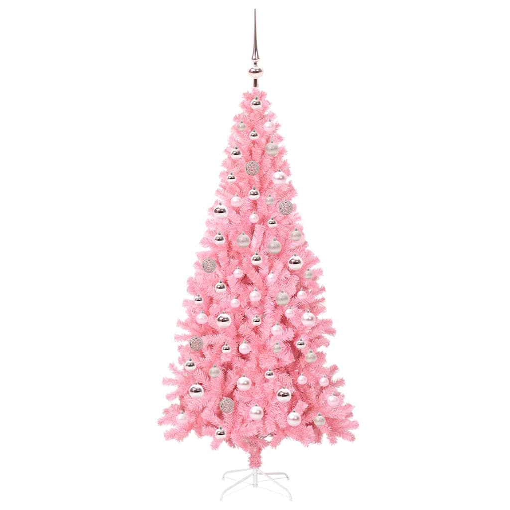 vidaXL Christmas Tree Pink 180 cm PVC 4