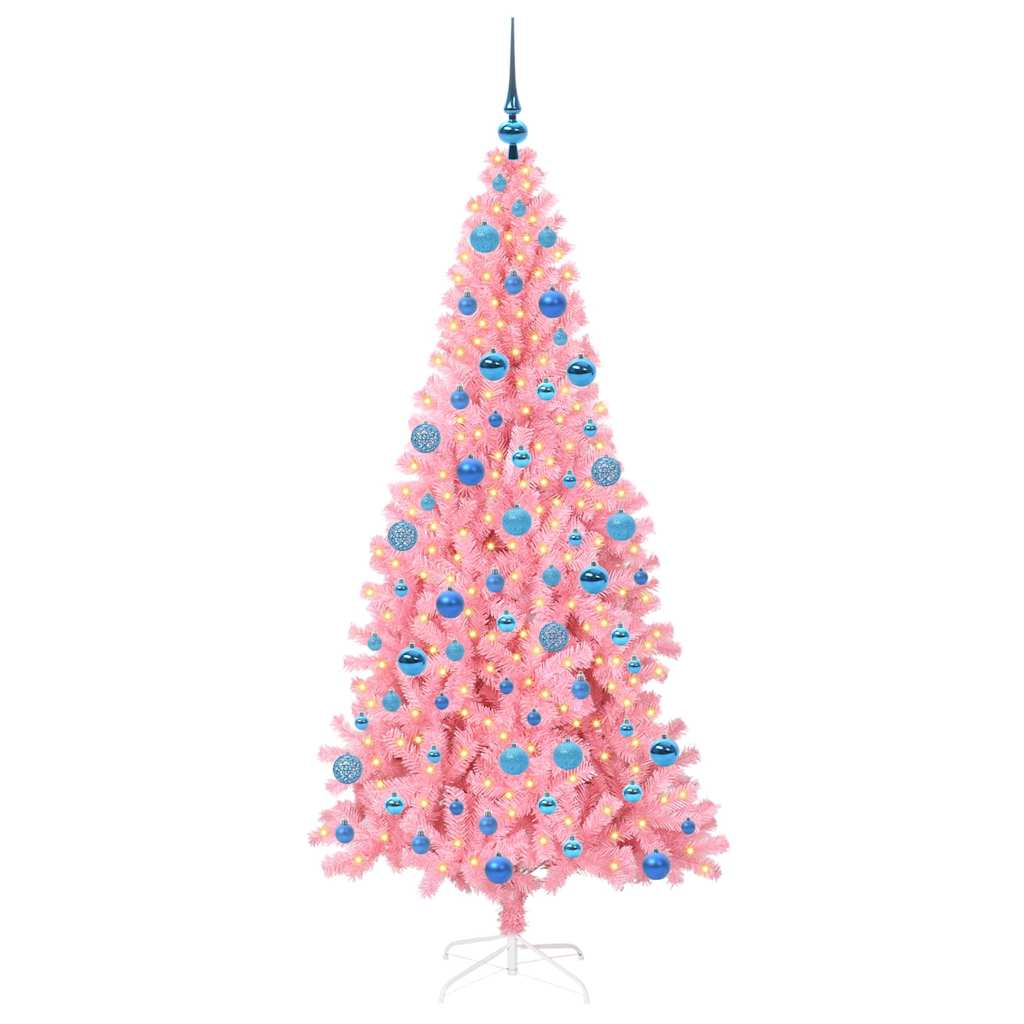 vidaXL Christmas Tree Pink 180 cm PVC 3