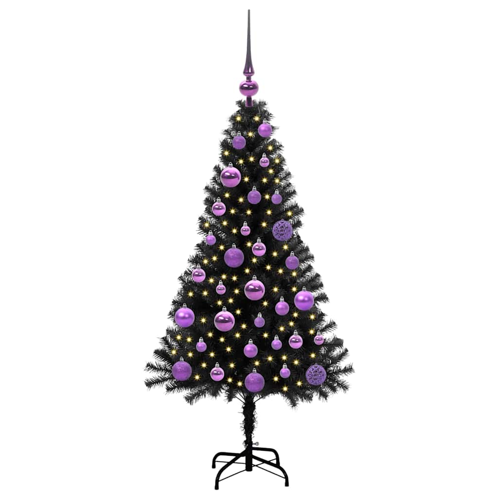 vidaXL Christmas Tree Black 120 cm PVC 3