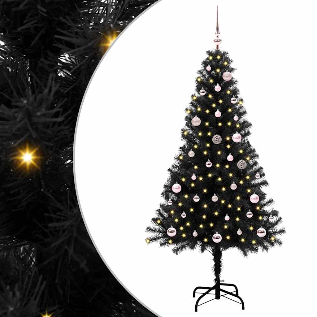 vidaXL Christmas Tree Black 150 cm PVC 1