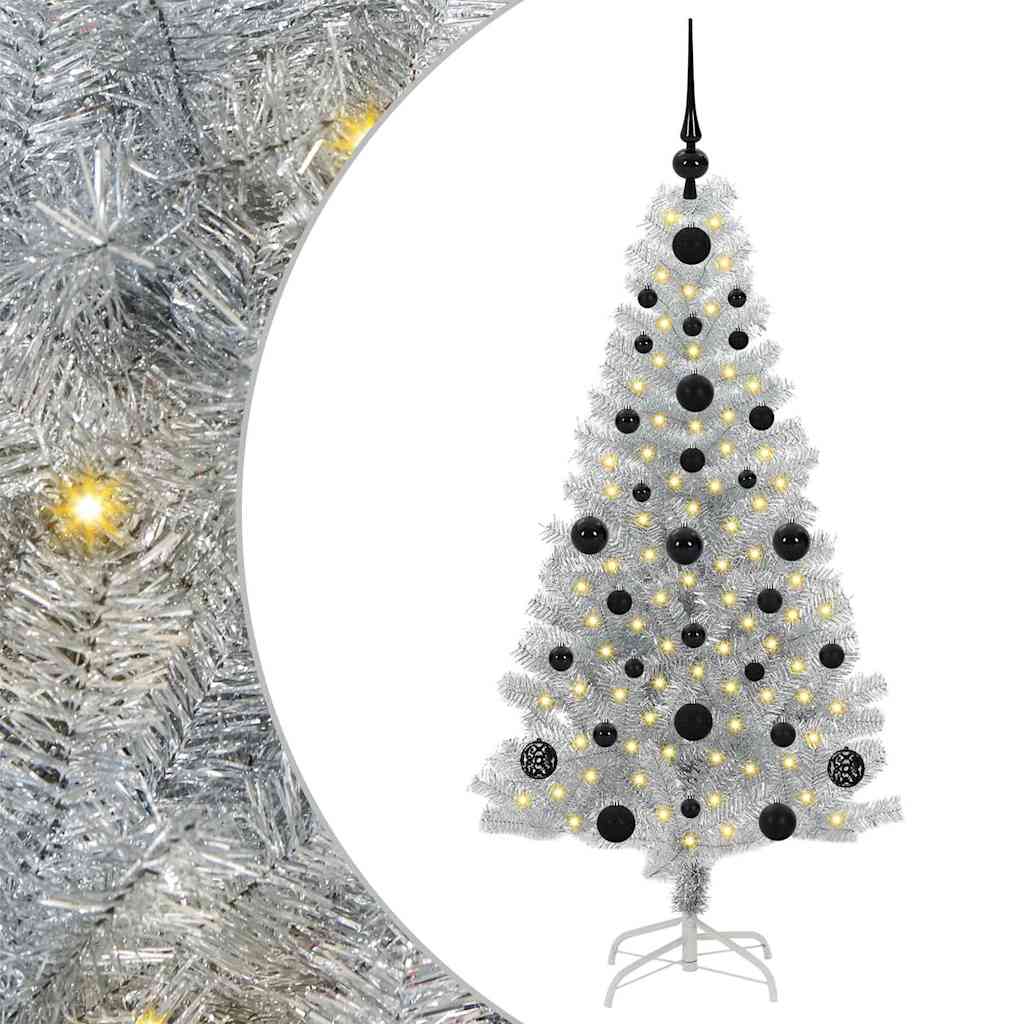 vidaXL Christmas Tree Silver 120 cm PET 2