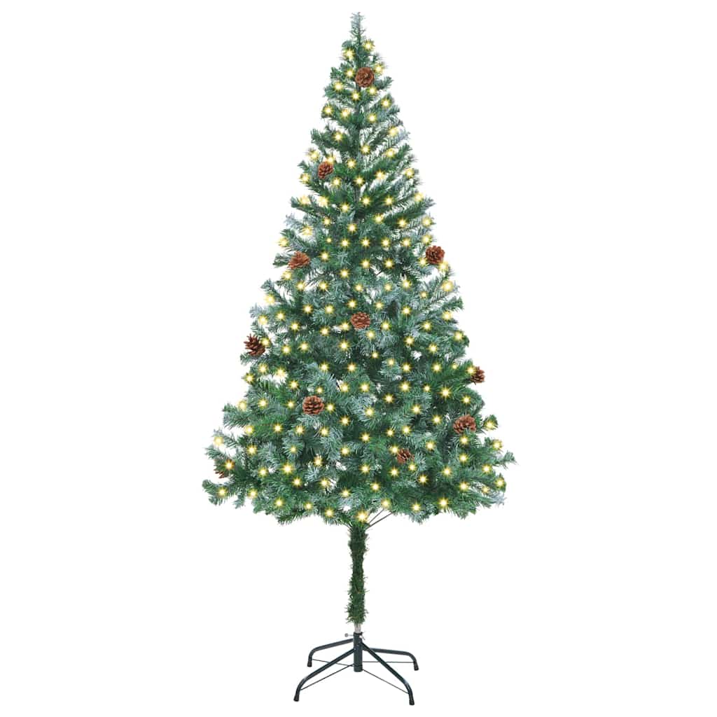 vidaXL Artificial Christmas Tree with Stand Green 180 cm PVC and Steel 3