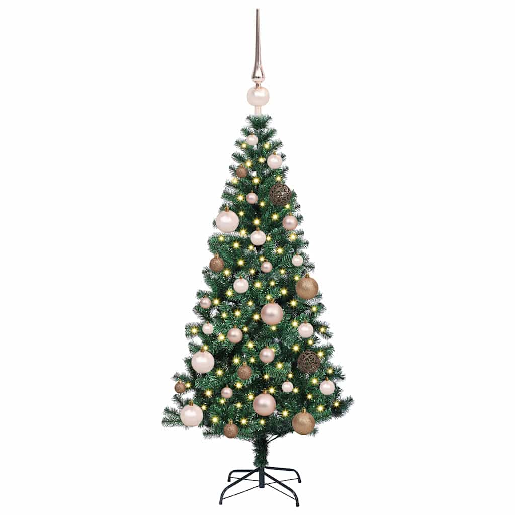 vidaXL Artificial Pre-lit Christmas Tree Green 120 cm PVC and Metal 3