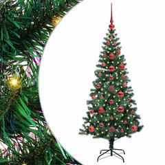 vidaXL Artificial Pre-lit Christmas Tree Green 120 cm PVC and Metal 2