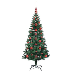 vidaXL Artificial Pre-lit Christmas Tree Green 120 cm PVC and Metal 4