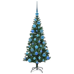 vidaXL Artificial Pre-lit Christmas Tree Green 120 cm PVC and Metal 4