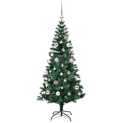 vidaXL Artificial Pre-lit Christmas Tree Green 150 cm PVC and Metal 3