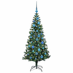 vidaXL Artificial Pre-lit Christmas Tree Green 150 cm PVC and Metal 3
