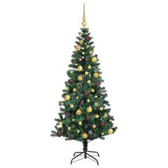 vidaXL Artificial Pre-lit Christmas Tree Green 180 cm PVC and Metal 4
